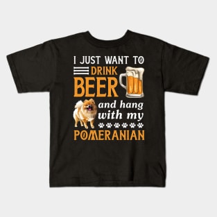 Drink Beer And Hang With My Pomeranian Kids T-Shirt